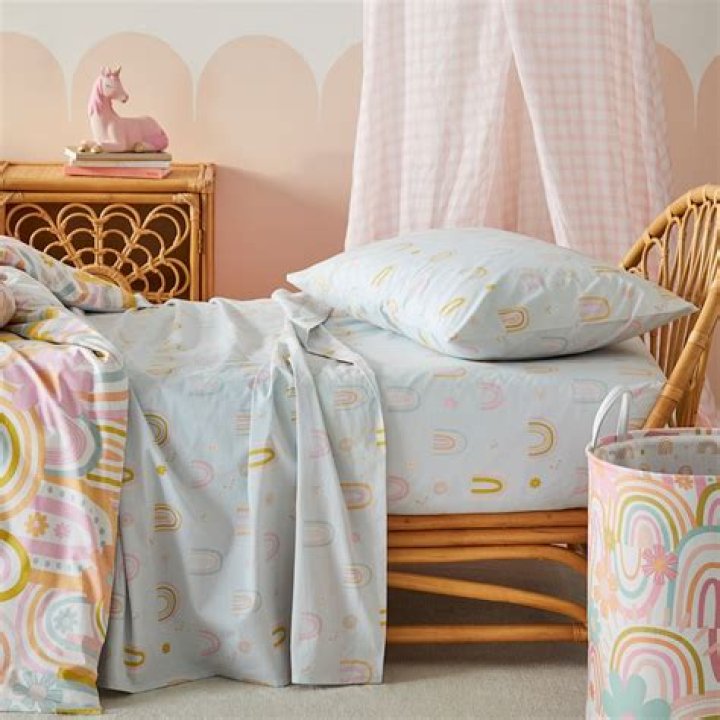 Adairs Kids Sunshine and Rainbows Pink Flip Out Sofa Adairs