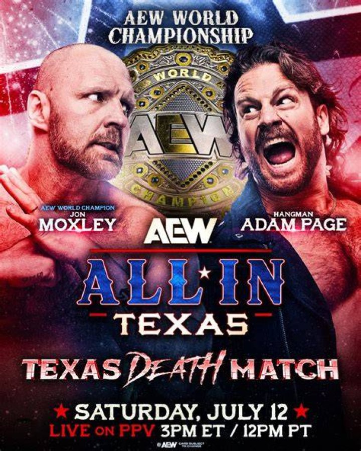 AEW All In graphic featuring Kenny Omega, The Young Bucks, Cody Rhodes & Stephen Amell