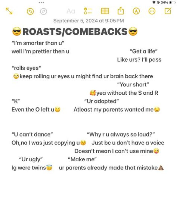 best roasts comebacks