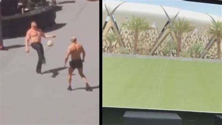 Brock Lesnar playing soccer