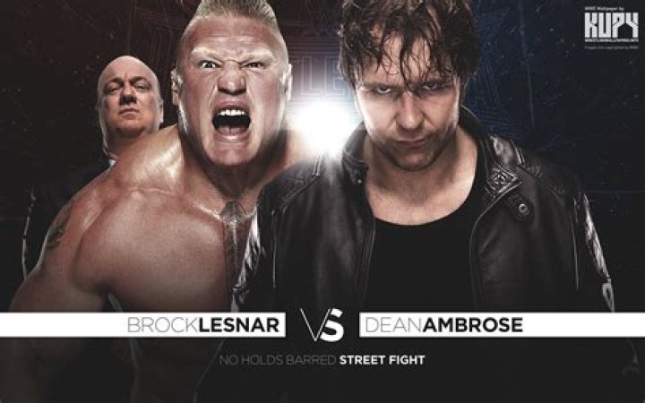 Brock Lesnar suplexes Dean Ambrose 