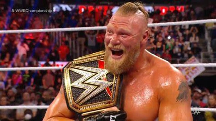 Brock Lesnar wins the WWE Championship at Elimination Chamber 2022 in Saudi Arabia