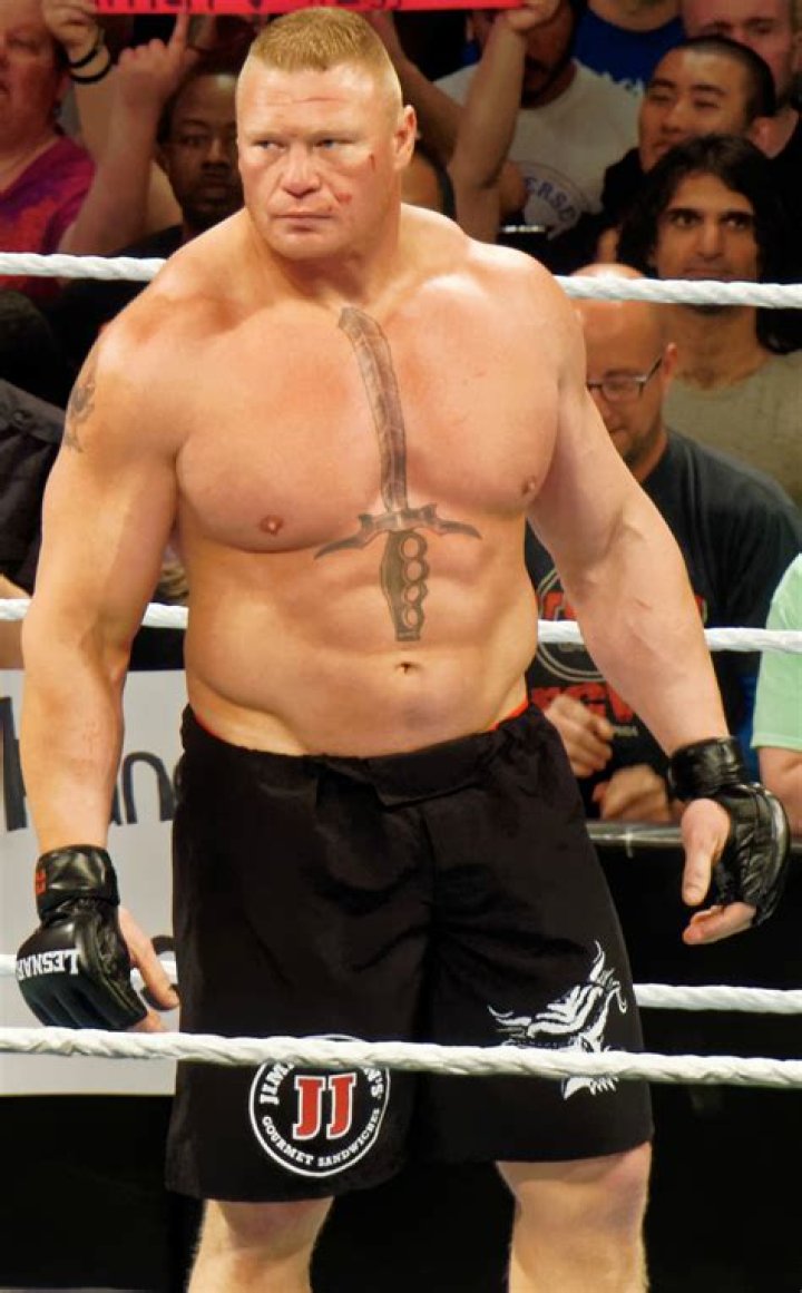 Brock Lesnar's Shooting Star Press on Kurt Angle