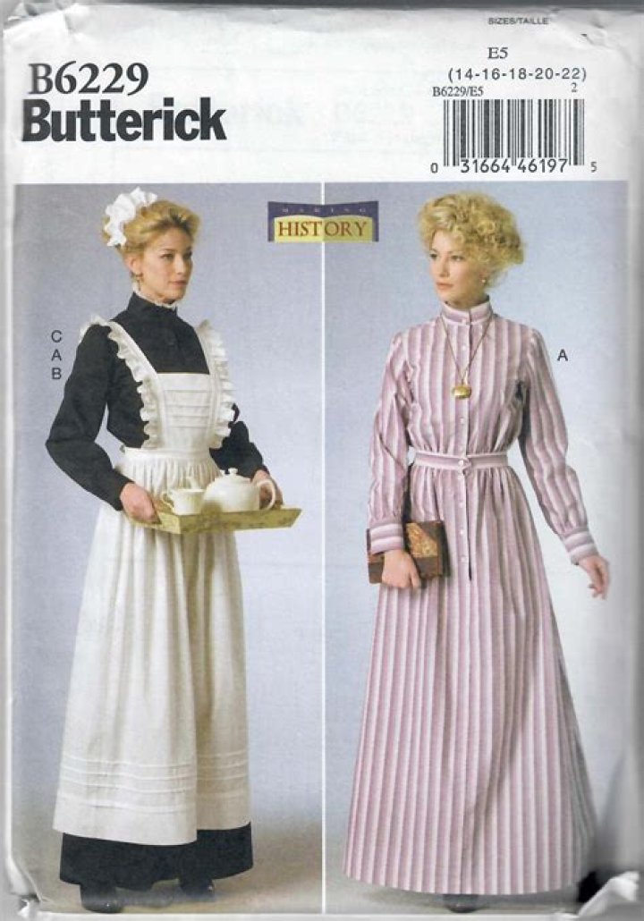Butterick B6229 HouseHold Servant Uniform Historic Edwardian in 2021