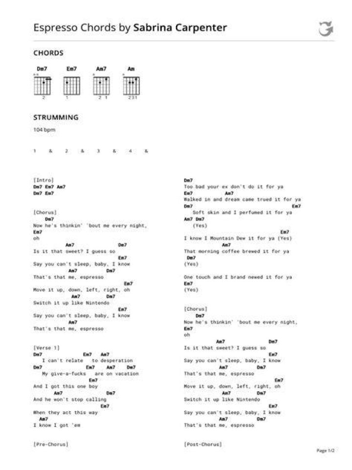 CHORDS Sabrina Carpenter Is It New Years Yet Chords on Piano