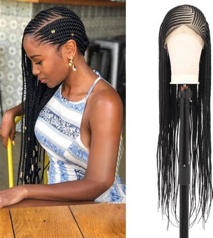Cornrow wig cornrows Knotless box braids wig micro braided Etsy in