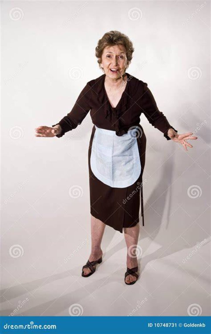 Elderly Woman In Maid Outfit Royalty Free Stock Image Image 10748736