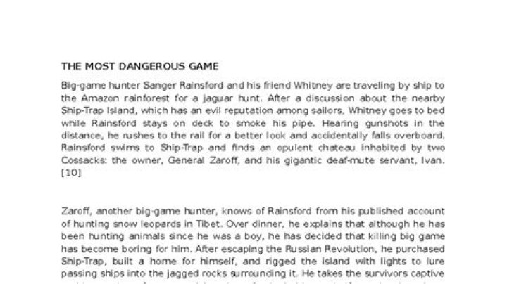 Find an Actor to Play Sanger Rainsford in The Most Dangerous Games on myCast
