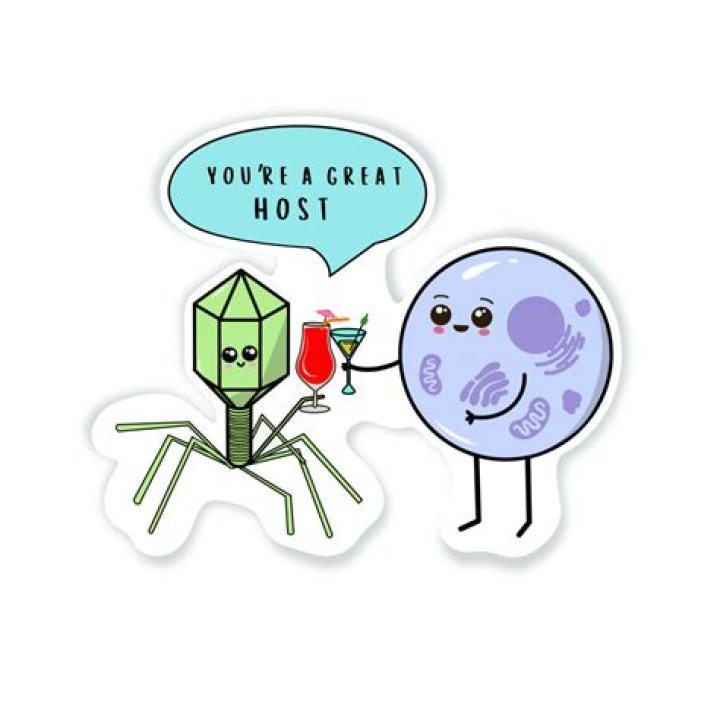 Great host sticker microbiology biology puns science humour stem gifts