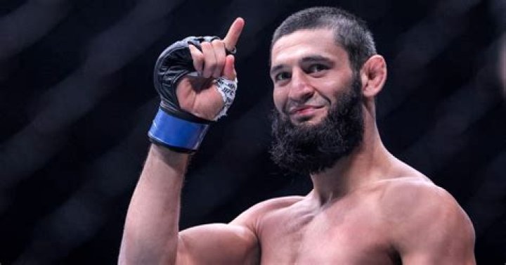 Khamzat Chimaev is worked on by a UFC cutman