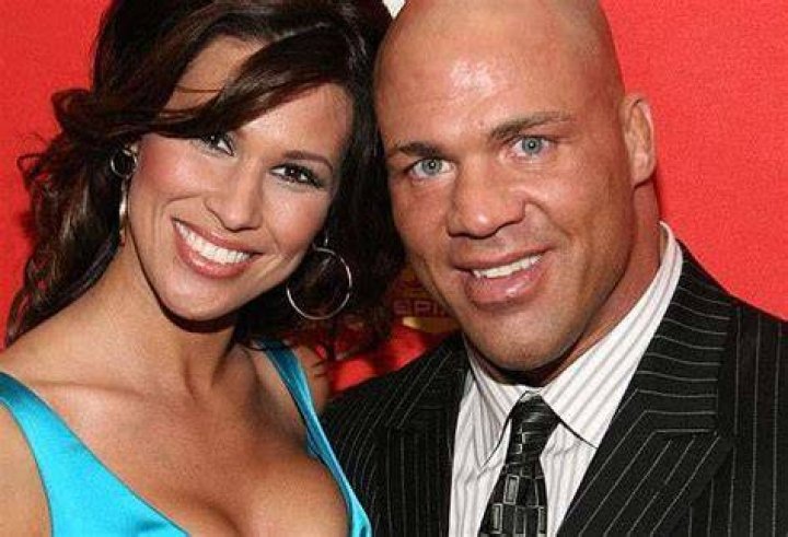 Kurt Angle with Karen Jarrett.
