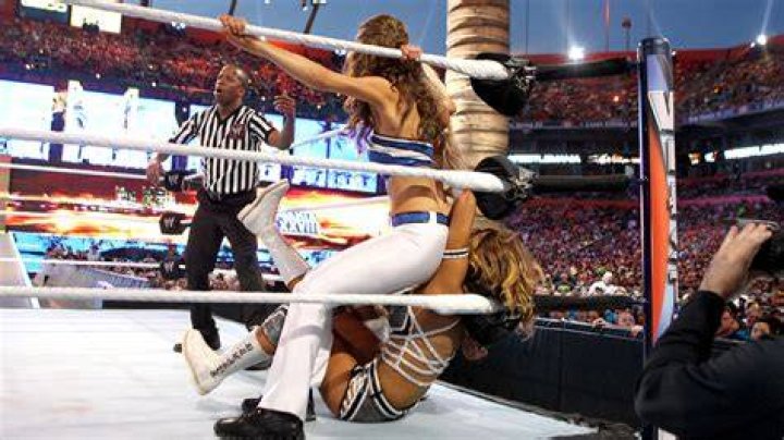 Maria Menounos with Kelly Kelly at WrestleMania