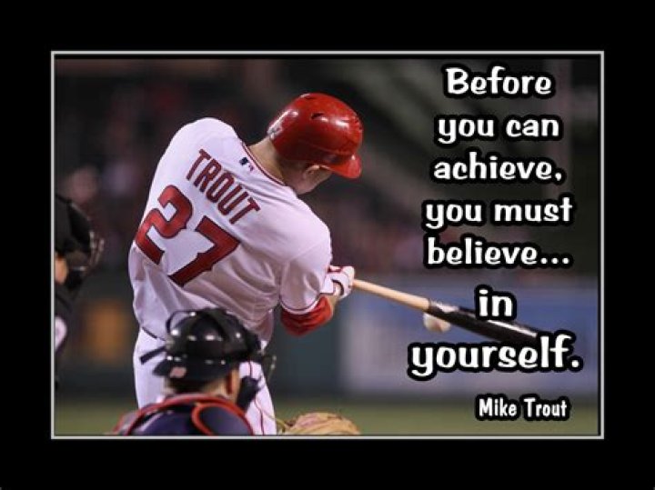 Mike Trout Inspirational Baseball Quote Poster Motivation Wall Art Gift