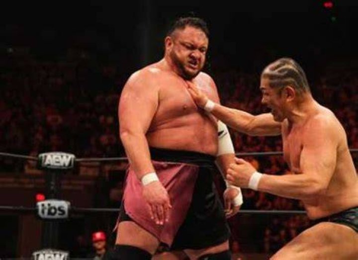 Minoru Suzuki chops Samoa Joe in AEW.