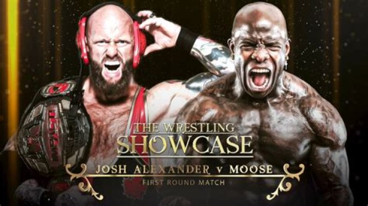 Moose and Josh Alexander with the Impact Wrestling World Championship at Bound For Glory 2021.