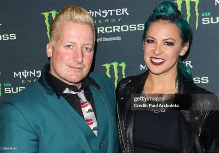 Musician Tre Cool and his Wife Sara Rose Lipert attend the Monster