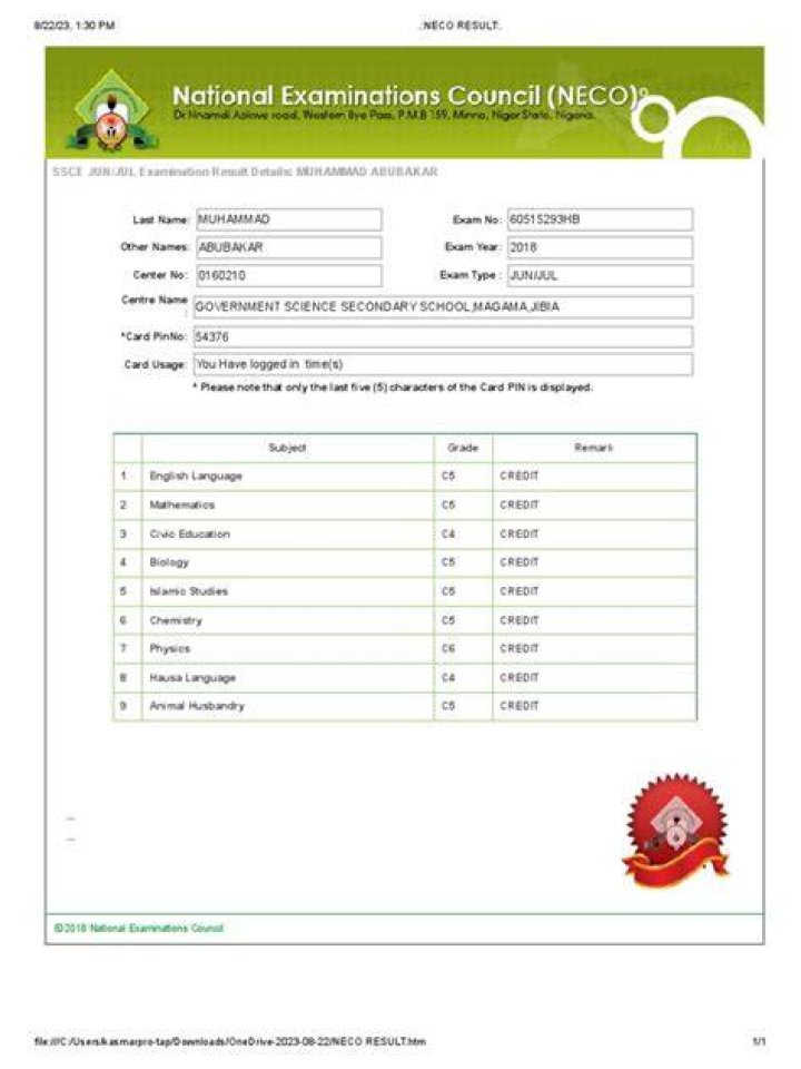 Neco Result Template / Waecsierra Leone Org At Wi Waec Sierra Leone