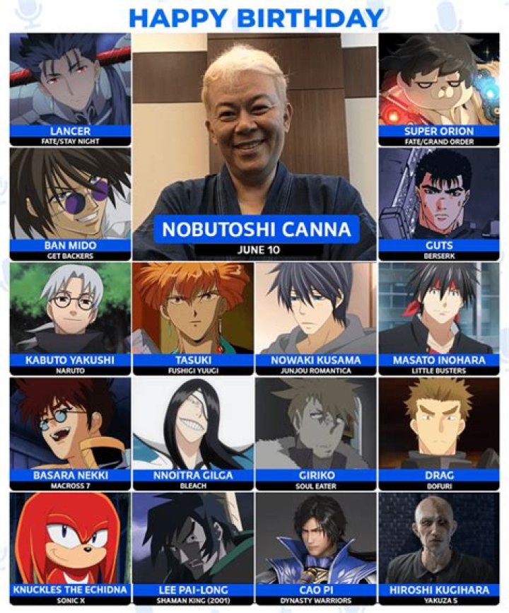 Nobutoshi Canna Fan Casting for Characters that Kat Rose know played by Seiyuus (Japanese Voice Cast version) | myCast