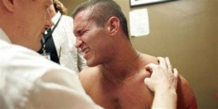 Randy Orton with Broken Collarbone