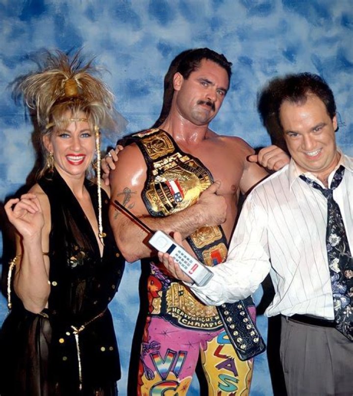 Rick Rude with Steve Austin and Paul Heyman as Dangerous Alliance in WCW. 