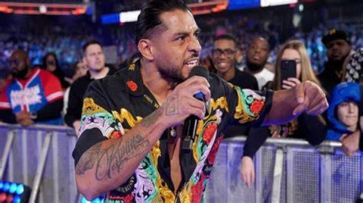 Santos Escobar cutting a promo in NXT