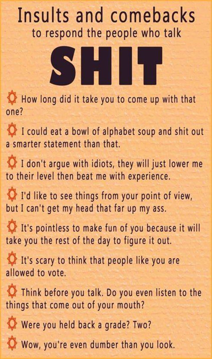 SICK COMEBACKS/ROASTS Funny insults and comebacks, Sarcastic
