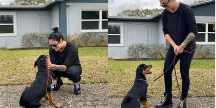 Sonya Deville with her dog
