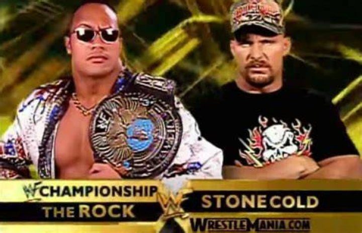 Stone Cold and The Rock staredown