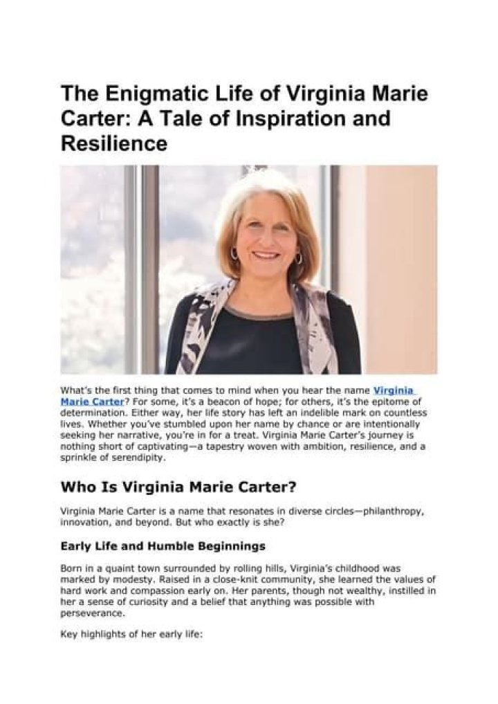The life of Virginia Marie Carter Articles Hubspot