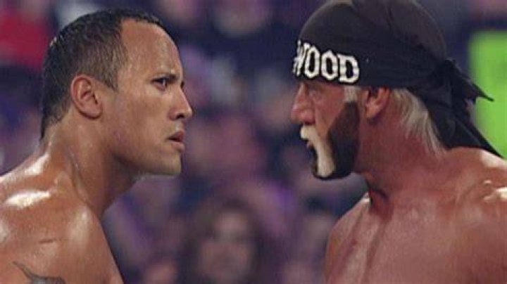 The Rock telling Hollywood Hogan to "Just Bring It."