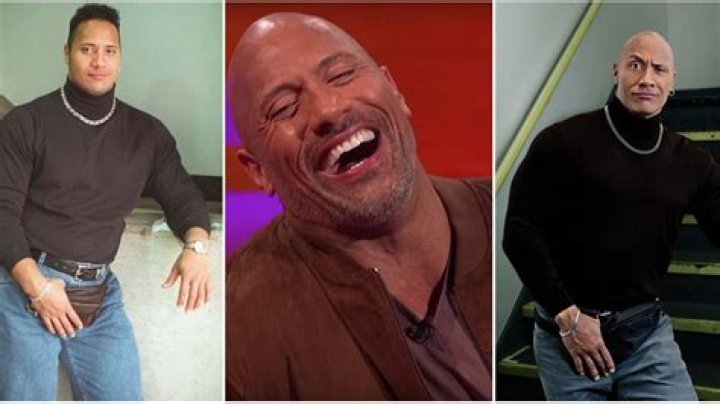There's A Funny Story Behind The Iconic Turtleneck Picture Of The Rock