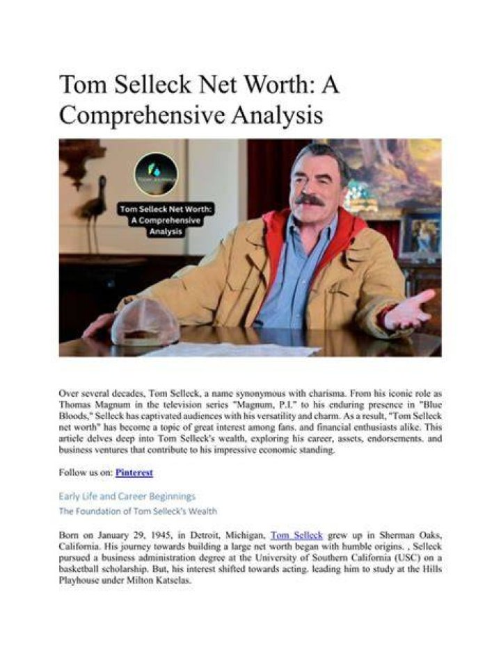 Tom Selleck Net Worth: A Comprehensive Analysis Of His Wealth