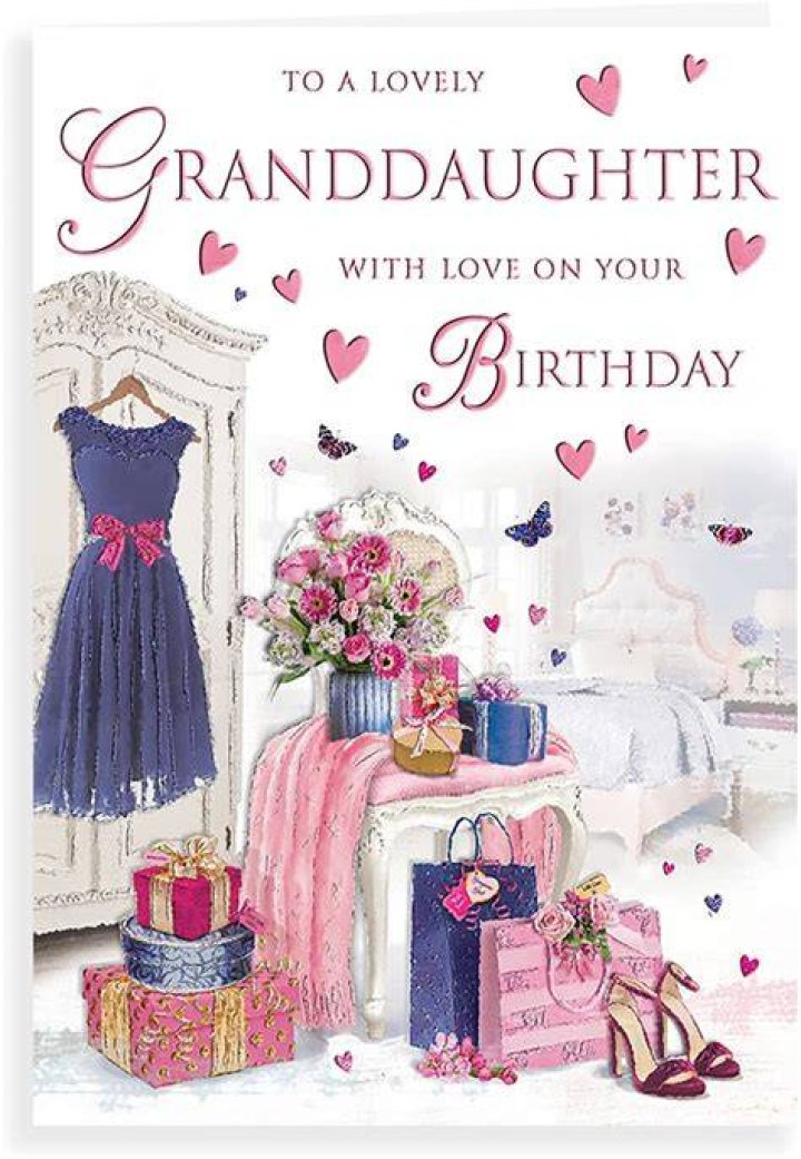 Traditional Birthday Card Granddaughter 9 x 6 inches Piccadilly