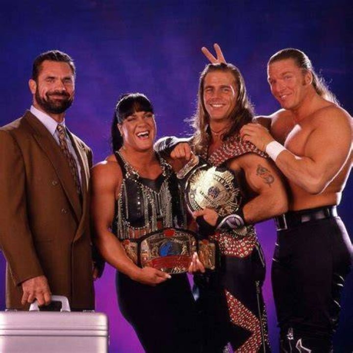 Triple H, Shawn Michaels, Rick Rude on commentary in the early stages of D-Generation X