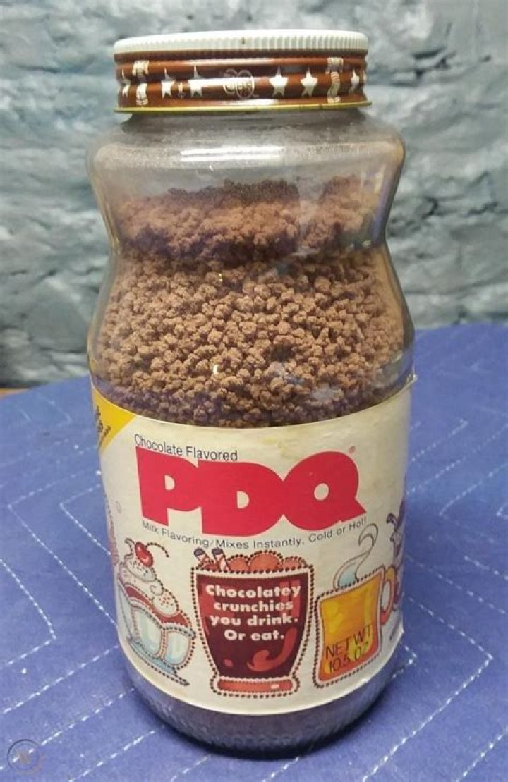 Vintage Ovaltine PDQ Chocolate Instant Drink Mix Full Jar w/ collector